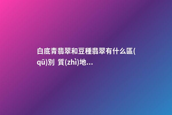 白底青翡翠和豆種翡翠有什么區(qū)別  質(zhì)地、顏色有差異